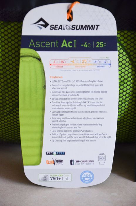 Спальник Sea To Summit Ascent AcI (2/-4°C)