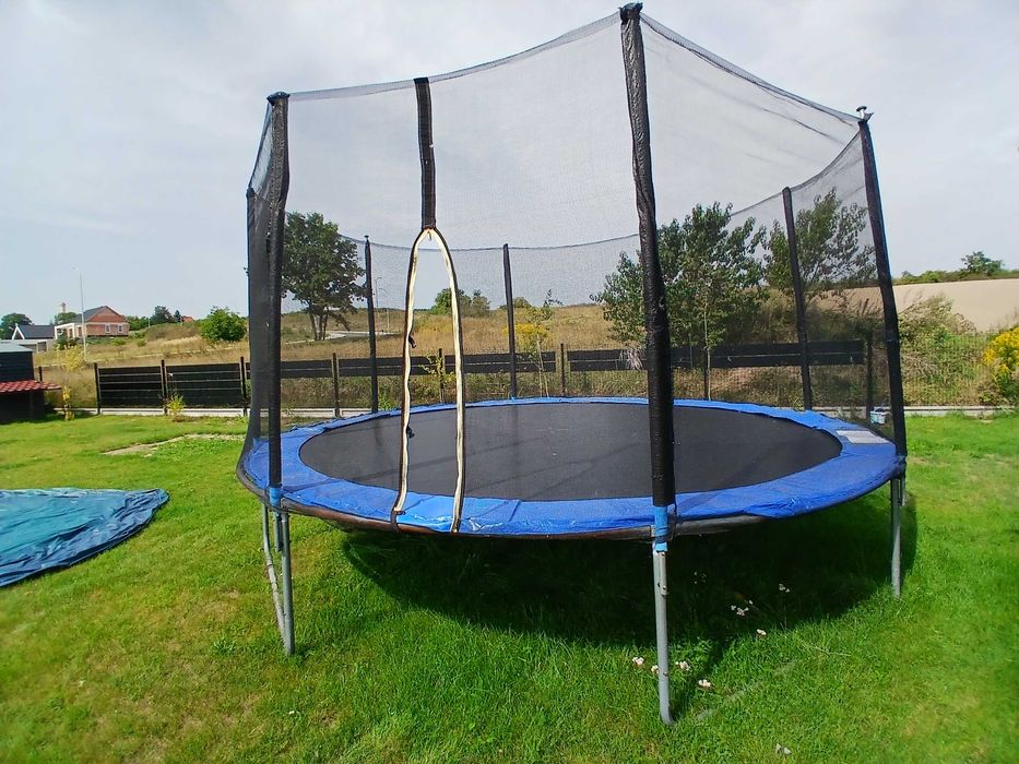 Trampolina ogrodowa 430 cm (4.3 m) z siatką(nowa osłona sprężyn)