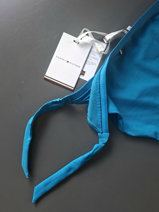 Tommy Hilfiger majtki bikini XL niebieskie chabrowe wiązane po bokach