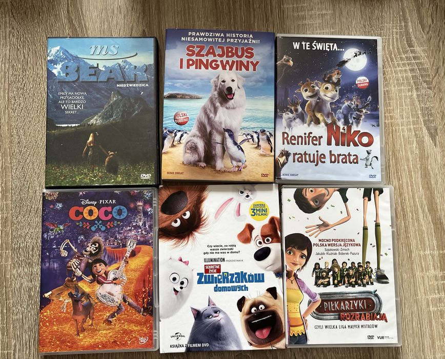 Bajki DVD Disney Pixar Coco Nemo Rio Shrek Hotel Transylwania zestaw