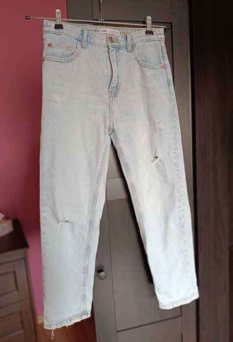 Zara spodnie jeans boyfriend mom fit 152cm