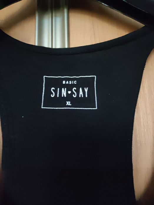 Czarna Bluzka na Ramiączkach Tank Top XL Oversize SinSay Basic