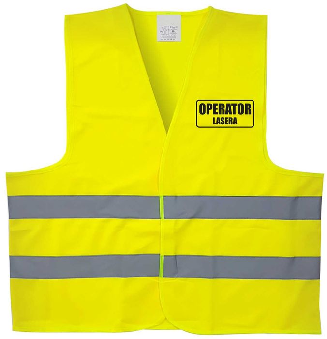 kamizelka odblaskowa, kamizelka z nadrukiem operator lasera, operator