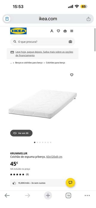 Berço com colchão + Cómoda