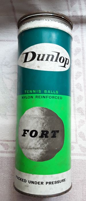Vintage Dunlop Fort - Lata com 3 bolas de ténis usadas