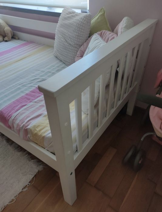 Cama de solteiro madeira, branca, 90x200