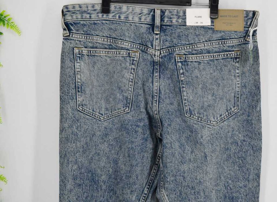 Jeansy marmurki C&A Flare W38 L34
