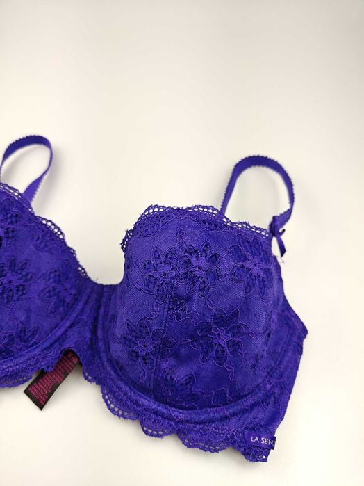 La Senza biustonosz stanik koronkowy chabrowy 80D