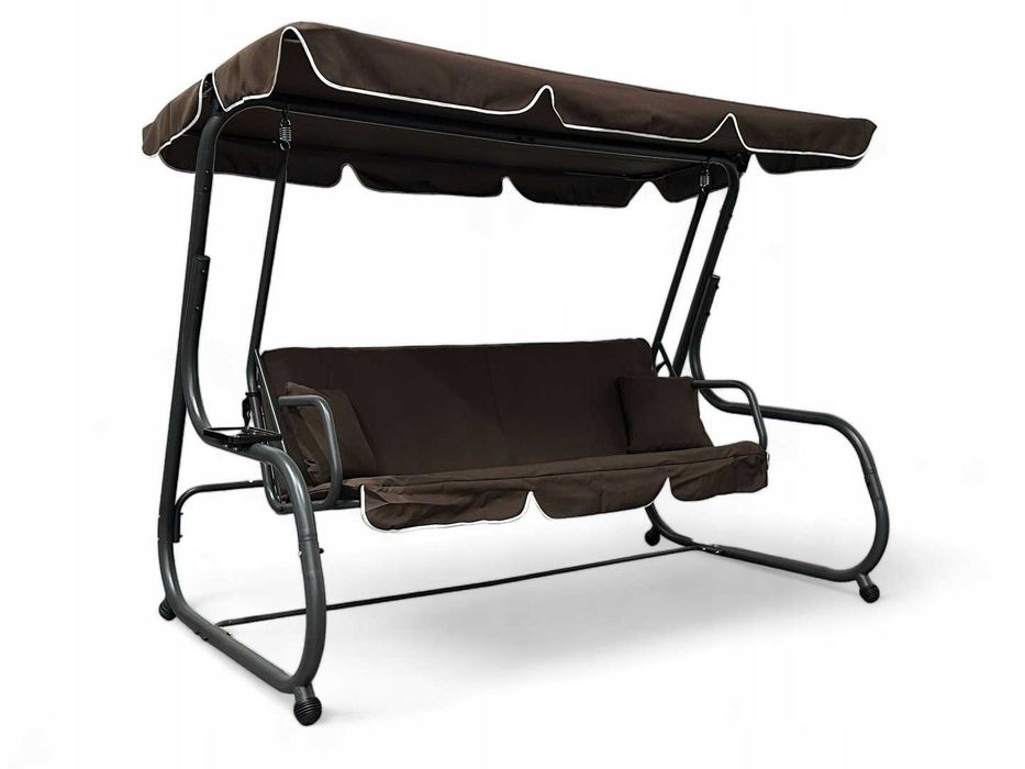 Садова гойдалка розкладна 3-х місна до 270кг Качеля з нахилом дашка