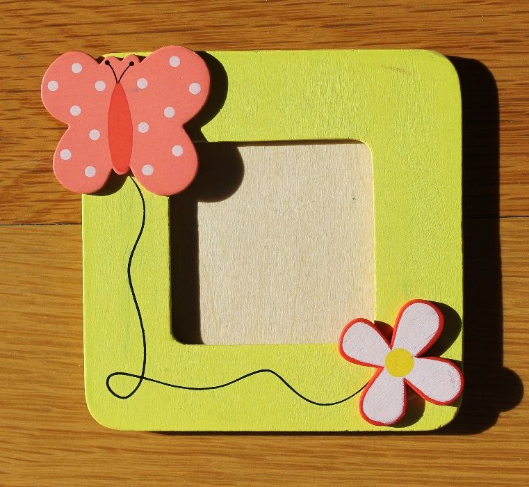 Mat board with yellow wooden frame