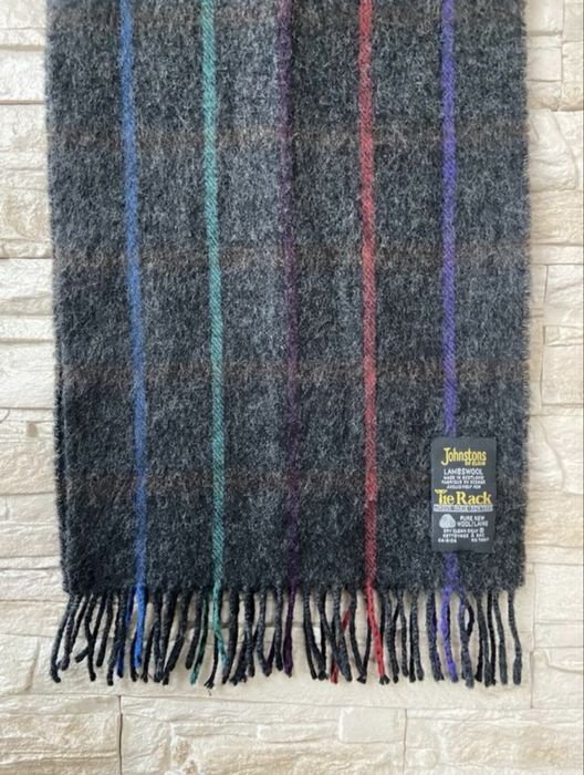 Шарф брендовий дорогий Шотландія чорний the rack Johnston of Elgin