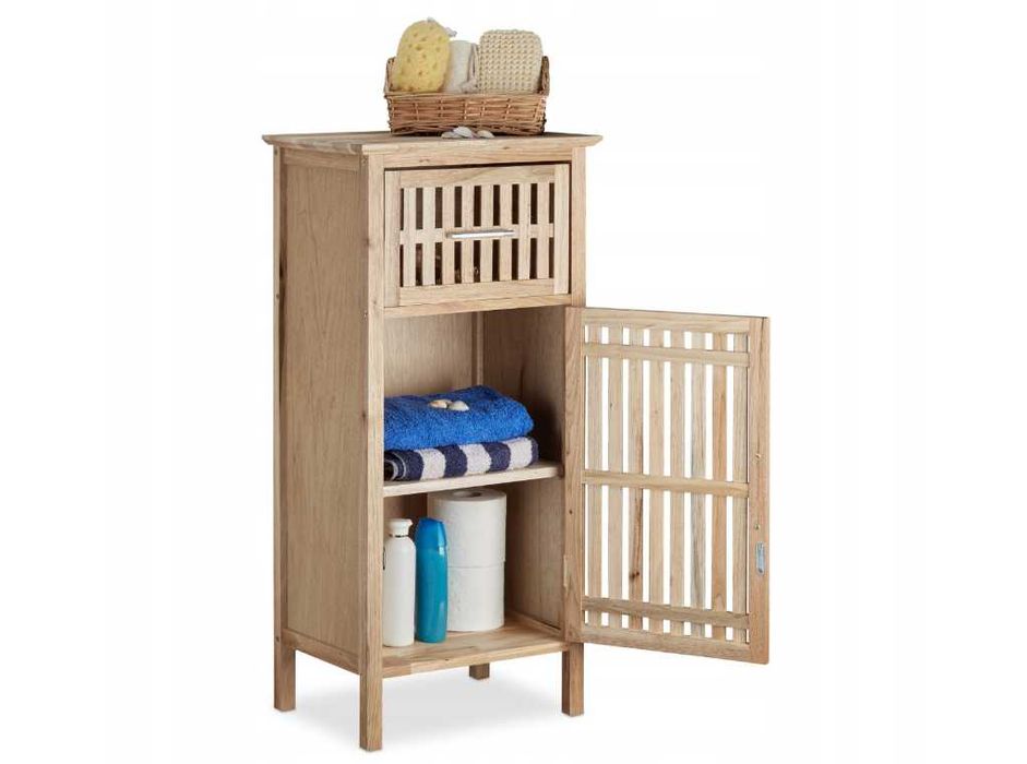 szafka łazienkowa relaxdays drewno orzech