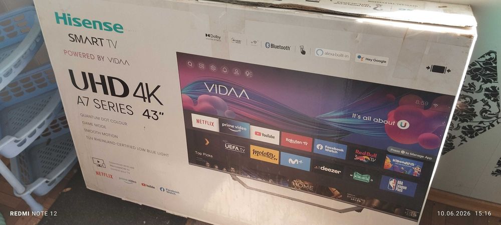 телевізор hisense a7 series, 43 дюйми