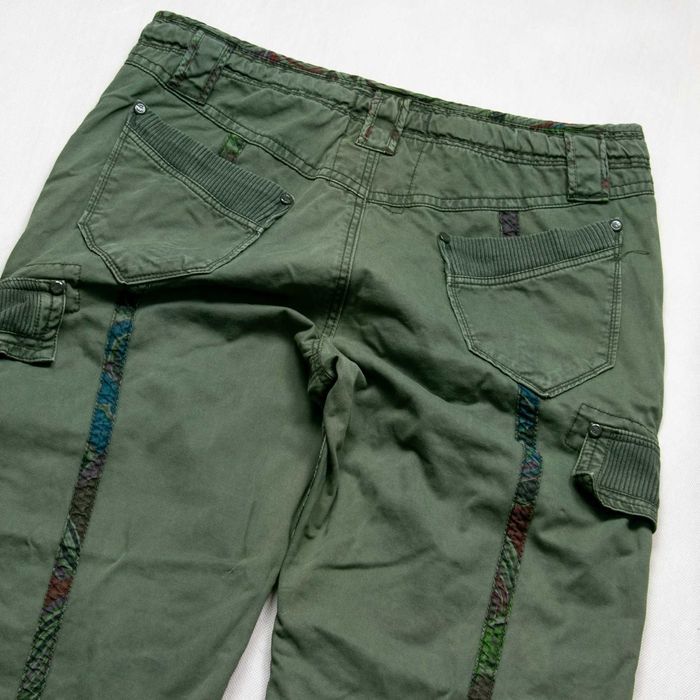 Jetlag y2k baggy spodnie cargo z paskami L/XL khaki