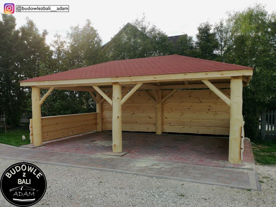 Wiata Garażowa z Bala, Zadaszenie na Samochód, Altanka z Bali, Altana
