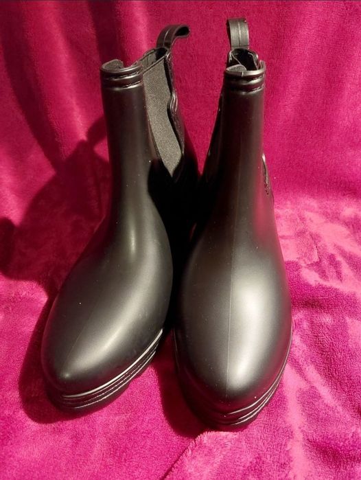 LONDON REBEL kalosze botki czarne 38 UK 5 chelsea black NOWE