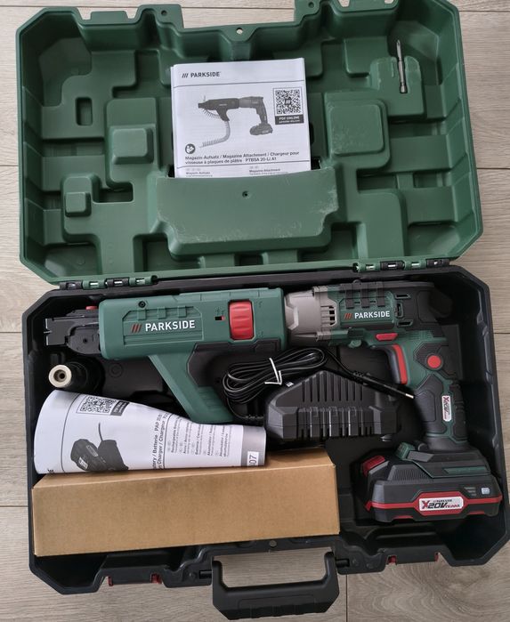 Akumulatorowa wkrętarka do suchej zabudowy Parkside Gwoździarka Nowa