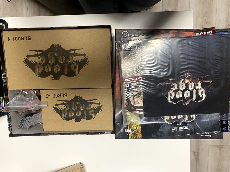 Gra planszowa Blood Rage + dodatki fanowskie, NOWA, karty w koszulkach