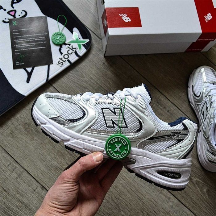 !SALE! New Balance 530 White Silver Premium 36 37 38 39 40 41 42 43 44 45 нб літні