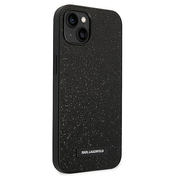 Etui Karl Lagerfeld Glitter Plaque Logo na iPhone 14 Plus - czarne