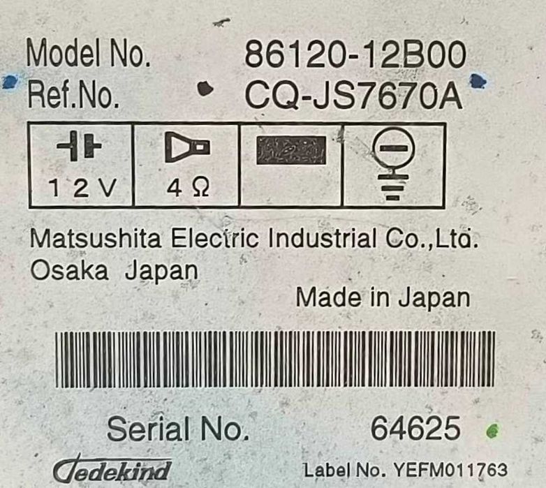 Rádio / Auto Rádio 86120-12B00 - TOYOTA COROLLA Combi