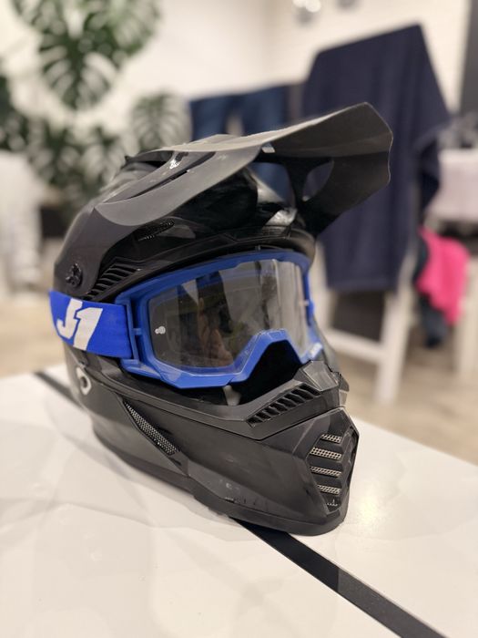 Kask crossowy  + gogle