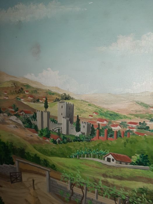 Grande Pintura Óleo Sobre Platex Da Igreja da Penha do Castelo de Guimarães