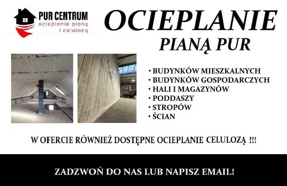 Ocieplenie ocieplanie izolacja pianą piana pianka PUR poddasza dachu