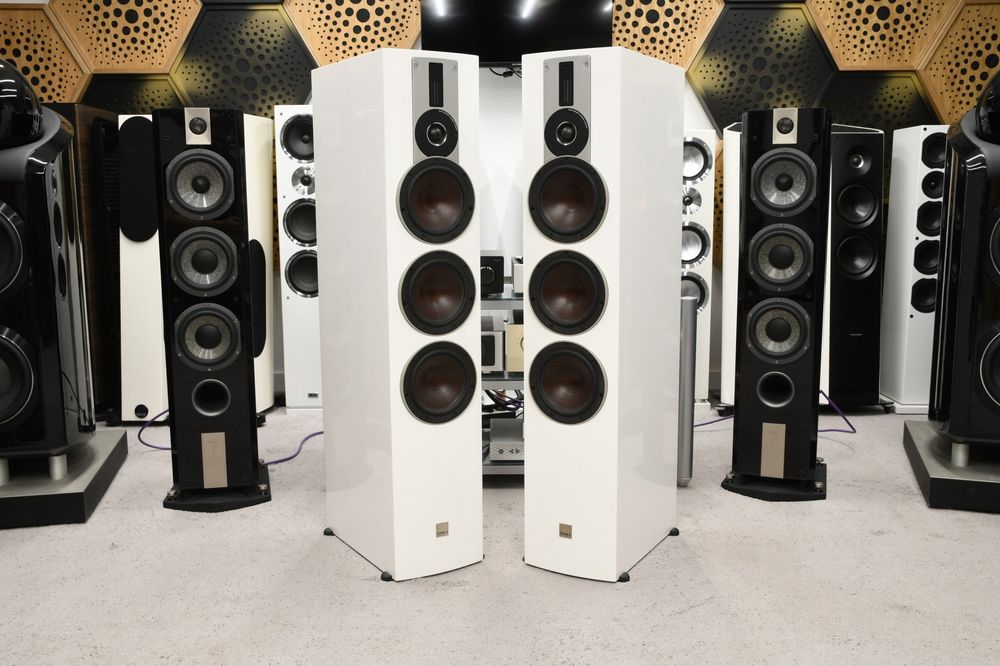 DALI Rubicon 8 MK1 białe kolumny podłogowe stereo high-end hybrydowy tweeter wstęgowy bi-wire 3x165 mm maskownice kolce | raty 0% | zamiana | odsłuch