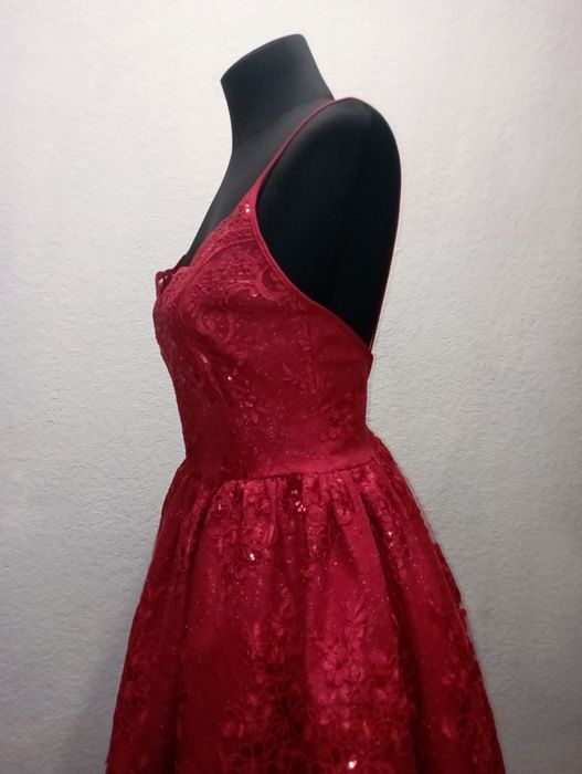 Красива вечірня святкова сукня червоного кольору | Коктейльна сукня