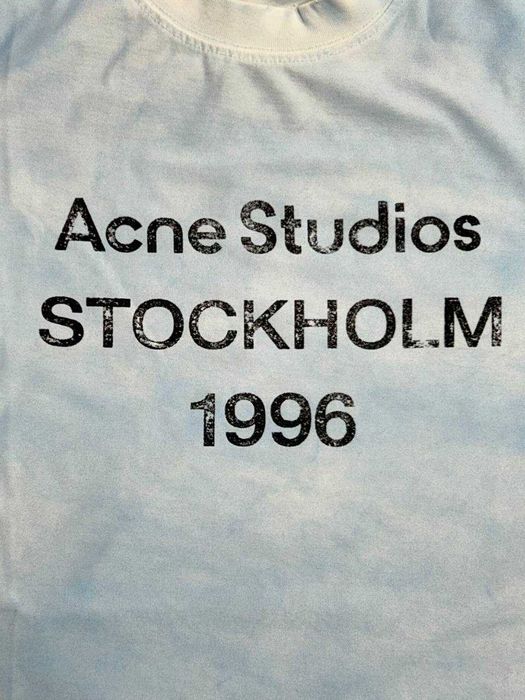 Футболка блакитна Acne Studios STOCKHOLM 1996 archive distressed M S