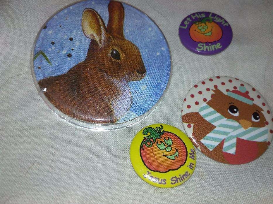 значок МЕТАЛЛ коллекция заяц тыквы сова филин Британия набор