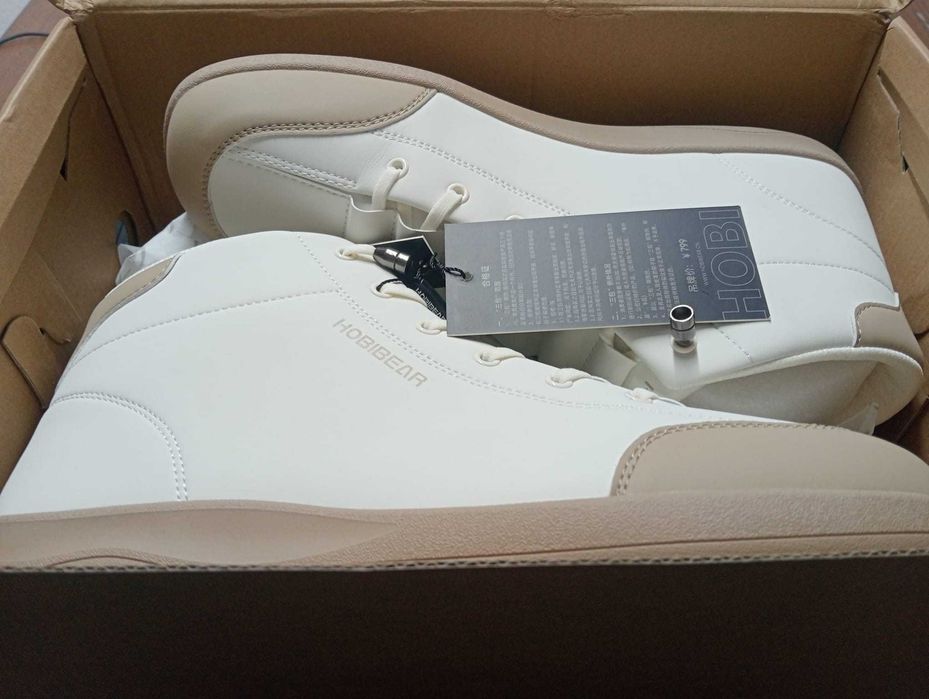 Botas Barefoot Hobibear Mid Top Wide Toe–NOVAS (Tam. 46)–Bege/Castanho