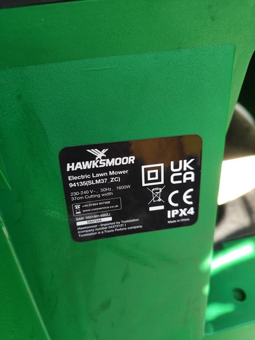 Kosiarka elektryczna Hawksmoor 1600wat, 37cm, 40l