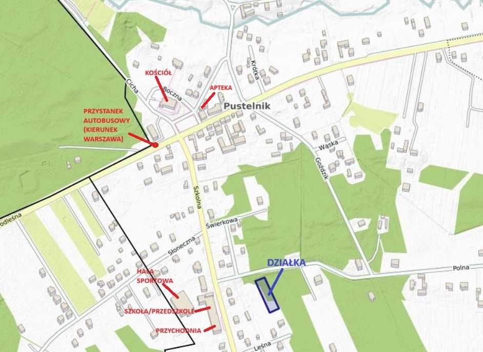 Sprzedam atrakcyjną działkę budowlaną o powierzchni 1800 m² w miejscowości Pustelnik, gmina Stanisławów, powiat miński - Widok 6