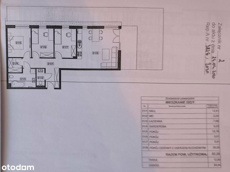 4-pokojowe mieszkanie z ogrodem, tarasem, miejscem w garażu i komórką