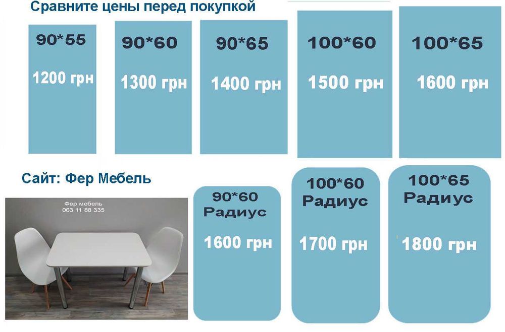 Кухонный стол  КС  хром Фер мебель   в наличии цена от