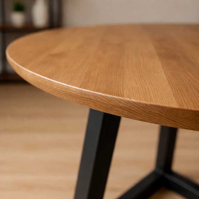 Stół Dębowy Okrągły LOFT - 100% Lite Drewno Różne Wymiary Rozkładany
