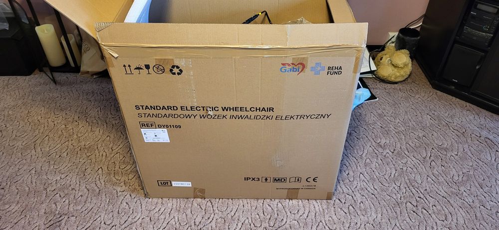 Nowy Wózek inwalidzki elektryczny STANDARDOWY DY01109