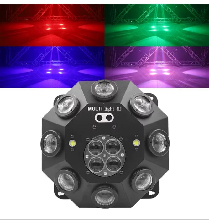 Luz laser de feixe de LED com efeito estroboscópico rotativo 8 Bee Eye