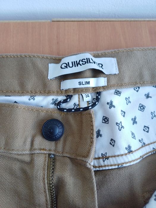 Бежевые джинсы QUIKSILVER оригинал slim 34×32