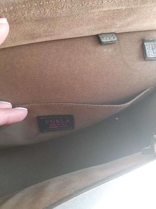 Сумка Furla оригінал. Шкіра, дуже добрий стан, сірий колір