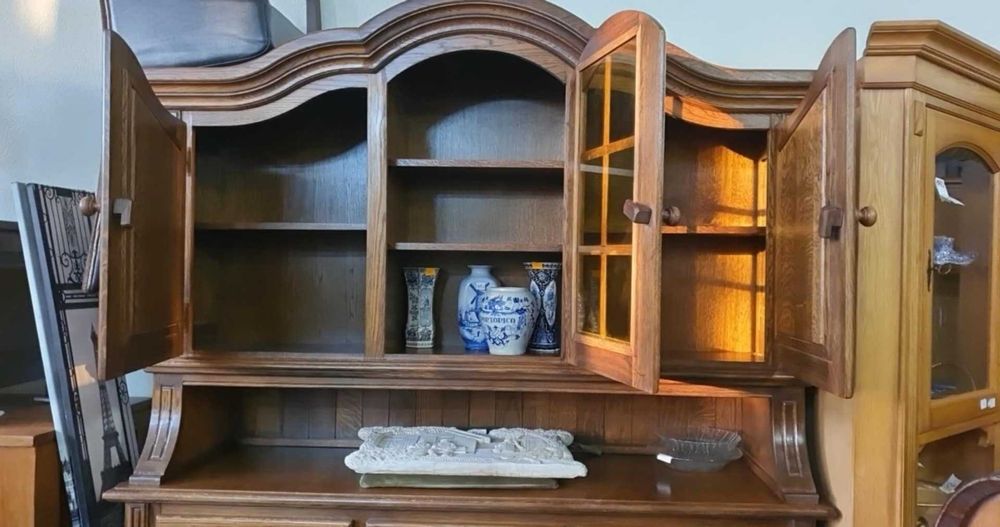 Kredens drewniany dąb rustykalny solidny masywny holenderski FV DOWÓZ