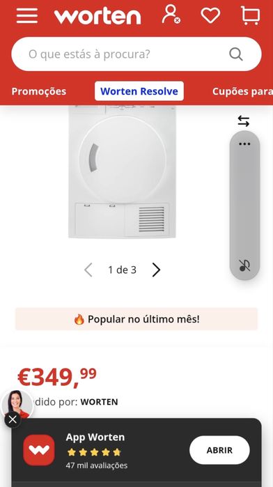 Máquina de Secar Roupa  8kg KUNFT KDM2740N ( NOVA )