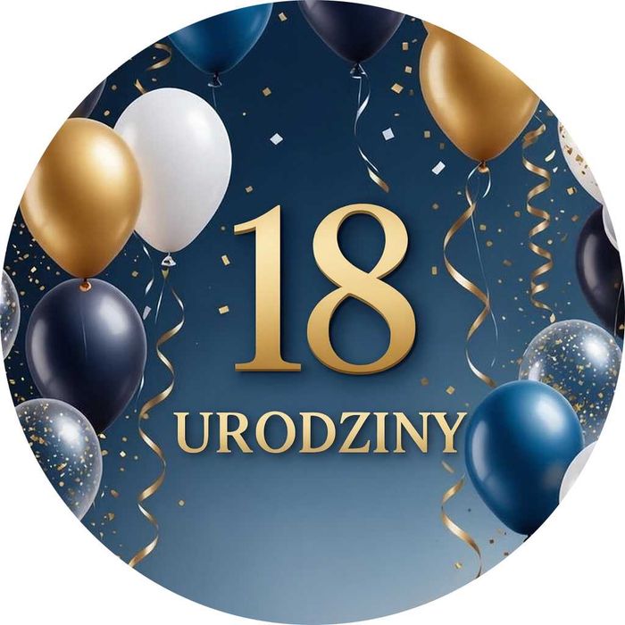Opłatek na tort Okazjonalny Balony Jubileusz Urodziny 18 30 40