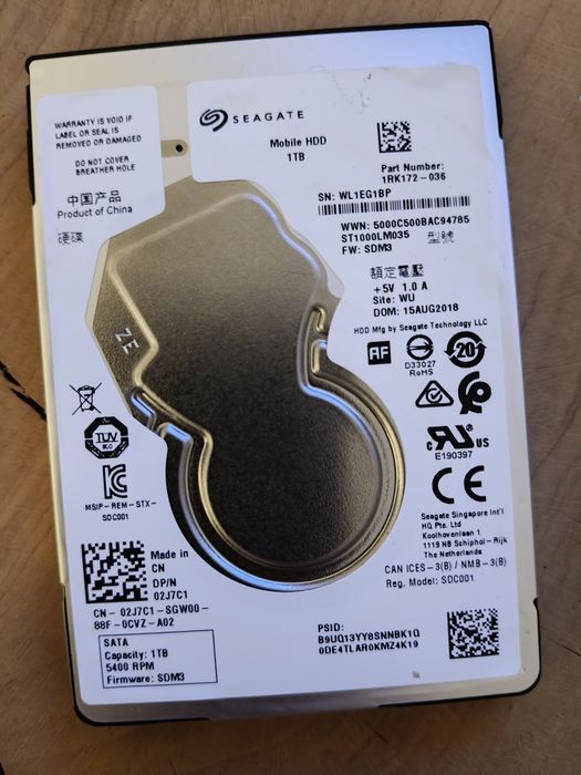 HDD 1TB Seagate usado em.bom.estado