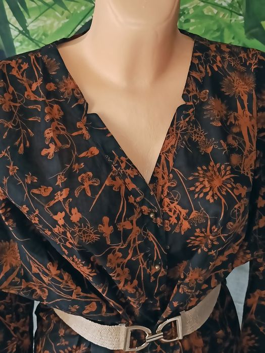 Koszula - tunika damska z kwiatowym wzorem r L