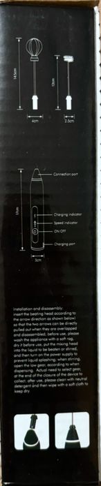 Пінозбивач спінювач міні міксер usb зарядка