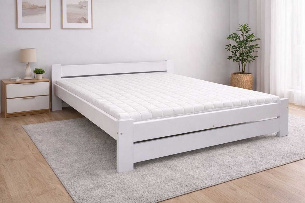 Nowe Mocne Łóżko 120x200 + Materac wysoki 18 cm Pikowany