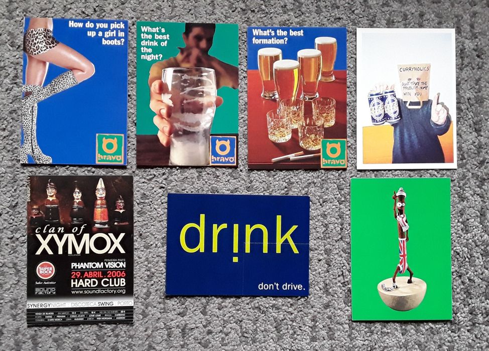 Postais com publicidade a várias marcas